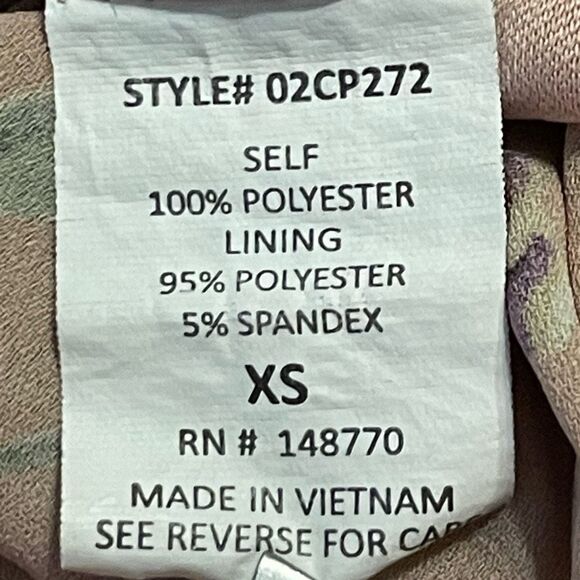 Sienna Sky Floral Print Jumpsuit Peach Purple Faux Wrap Sleeveless Belted XS - Picture 7 of 8